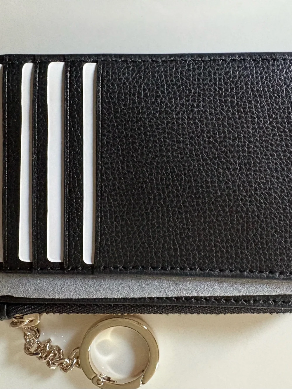 New! Kate Spade Black Zip Card Case Key Ring